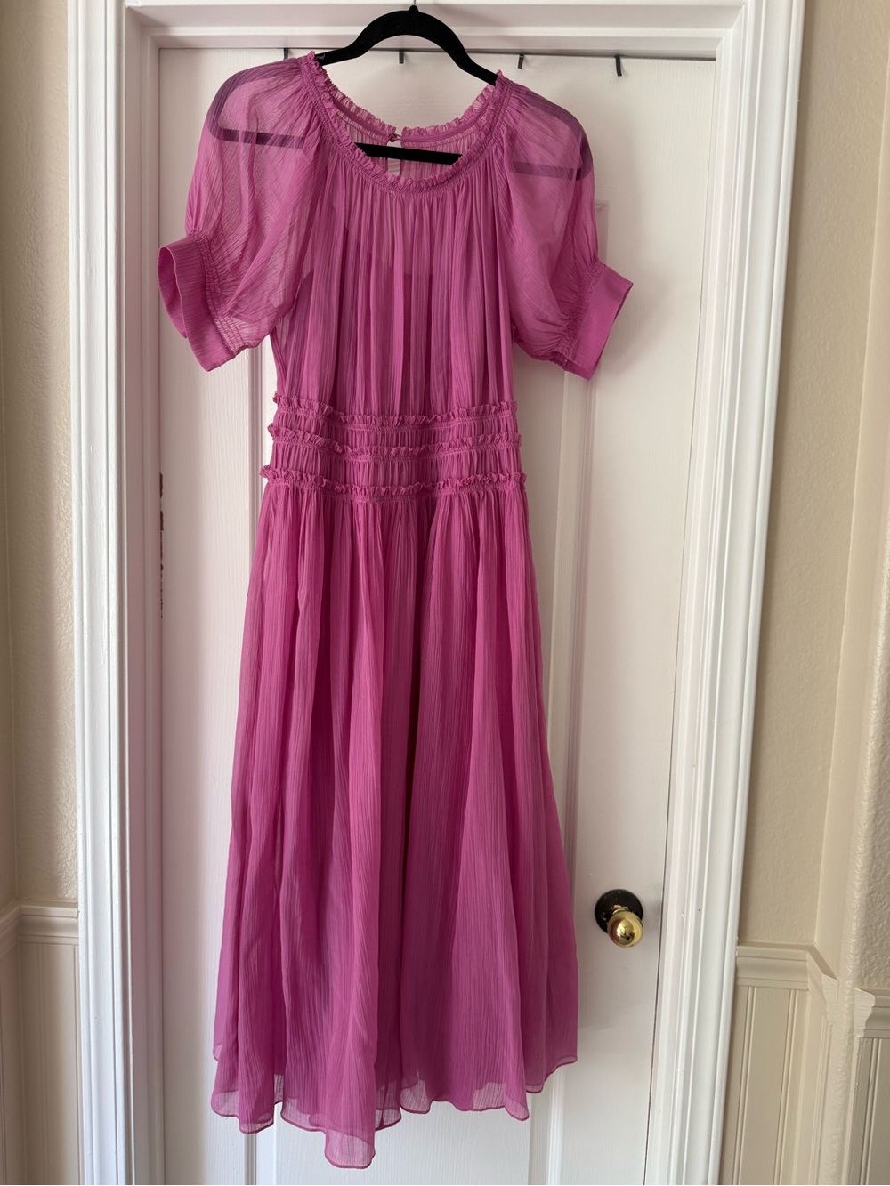 Rebecca Taylor Cotton and Silk Gauze Dress in Orchid Size 4